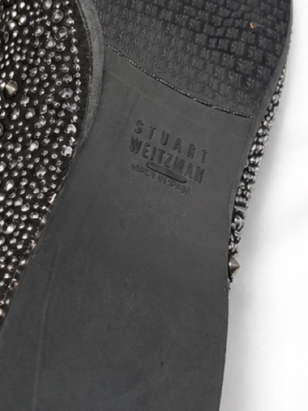 Stuart Weitzman Embellished Ballet Flats – Black Rhinestone Studded – Size 9 - Picture 9 of 10
